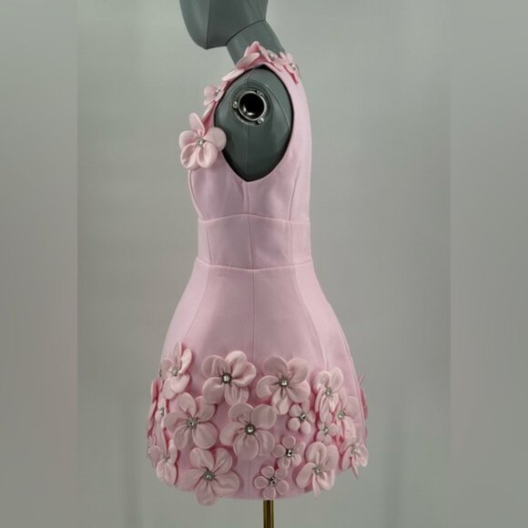 🆕 BRONX & BANCO 🧿 NWOT Estelle Floral Mini Dress, Blush Pink - Sz M US 6 - Picture 11 of 17